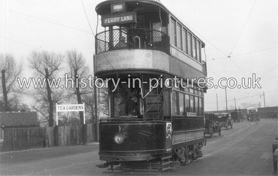 Walthamstow Tram No.1, at Ferry Lane, Walthamstow, London, vc.1910